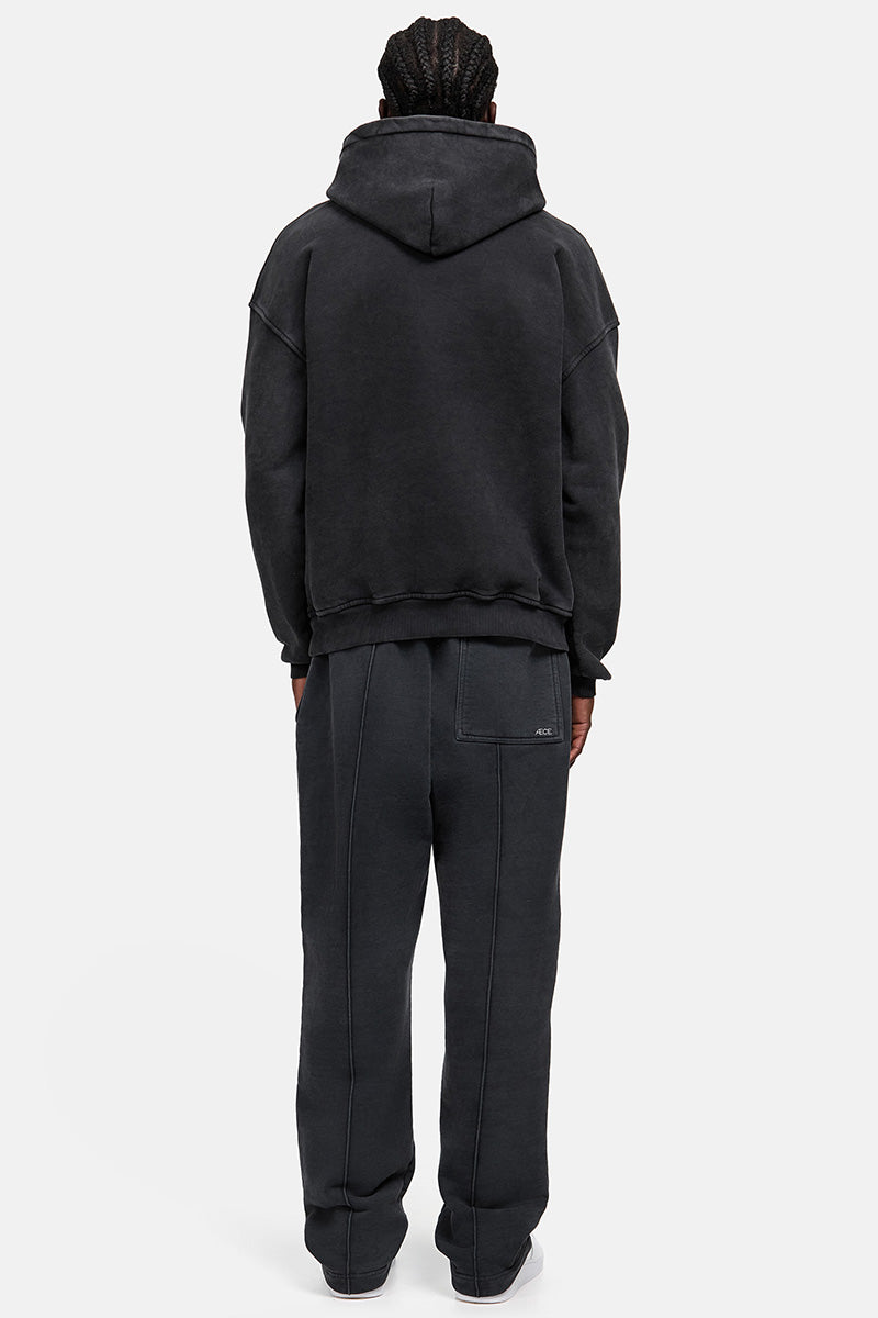 Heavy Basic Hoodie Washed Black